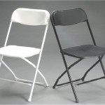 white and black plastic folding chair rentals
