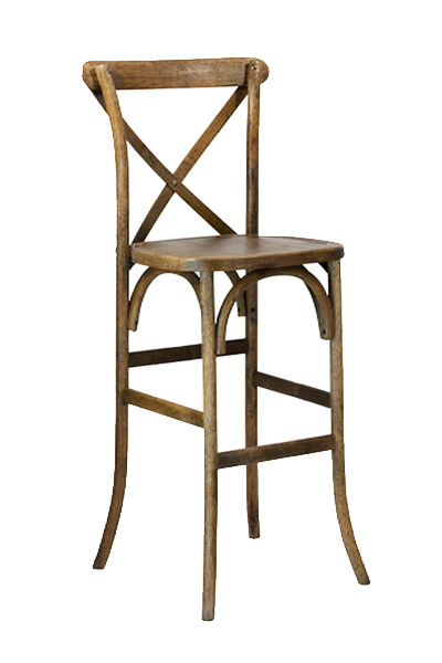 cross back barstool chair rentals in miami