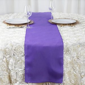 purple table runner rentals in miami