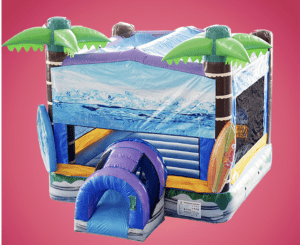 palm tree surf bounce house for rent in miami
