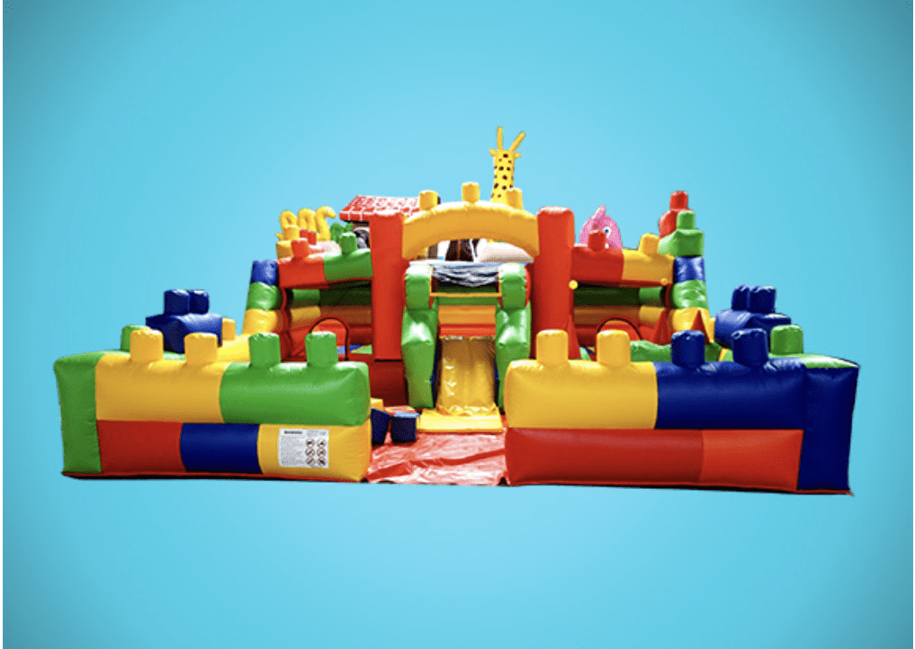 lego themed bounce house