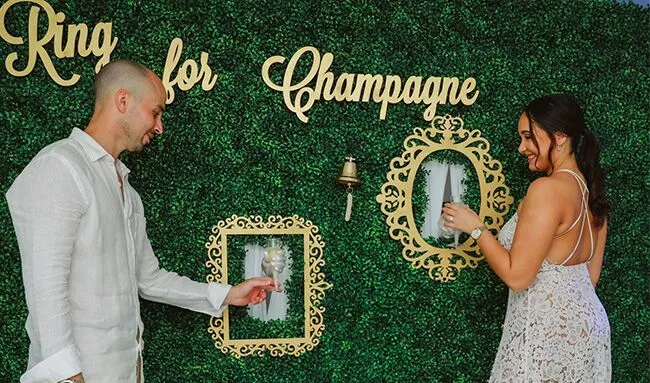 champagne backdrop rental