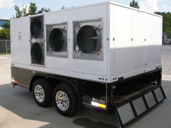 trailer hvac cooling unit for air conditioned tent rentals