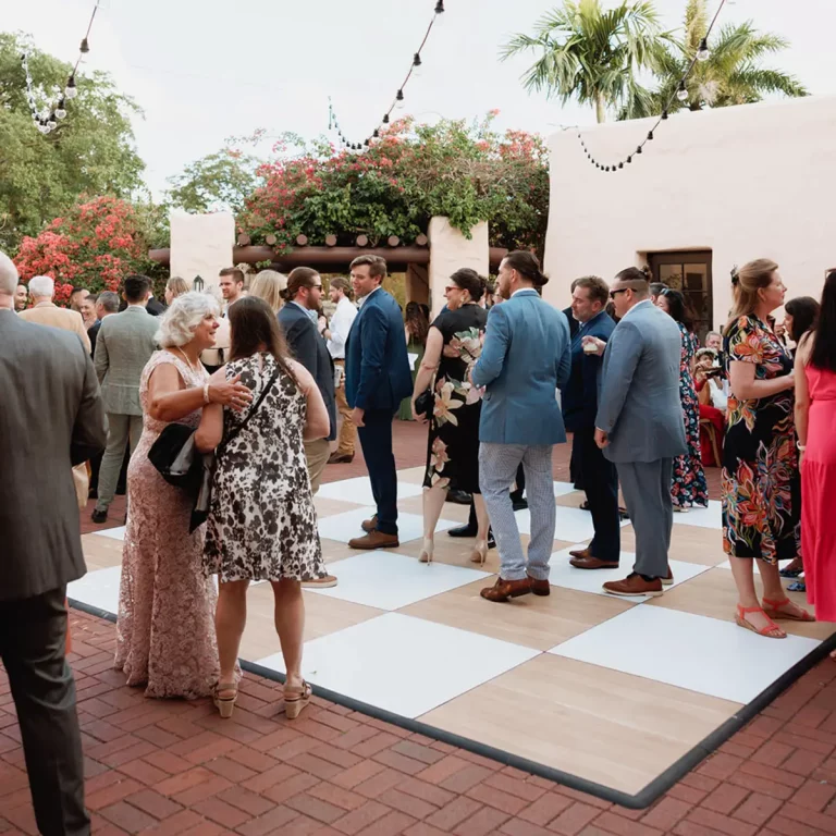 light wood and white dance floor for miami wedding venue