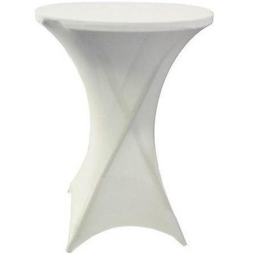 white spandex highboy cocktail table rentals
